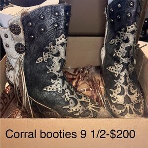 Corral Black and Cream Embellished Booties